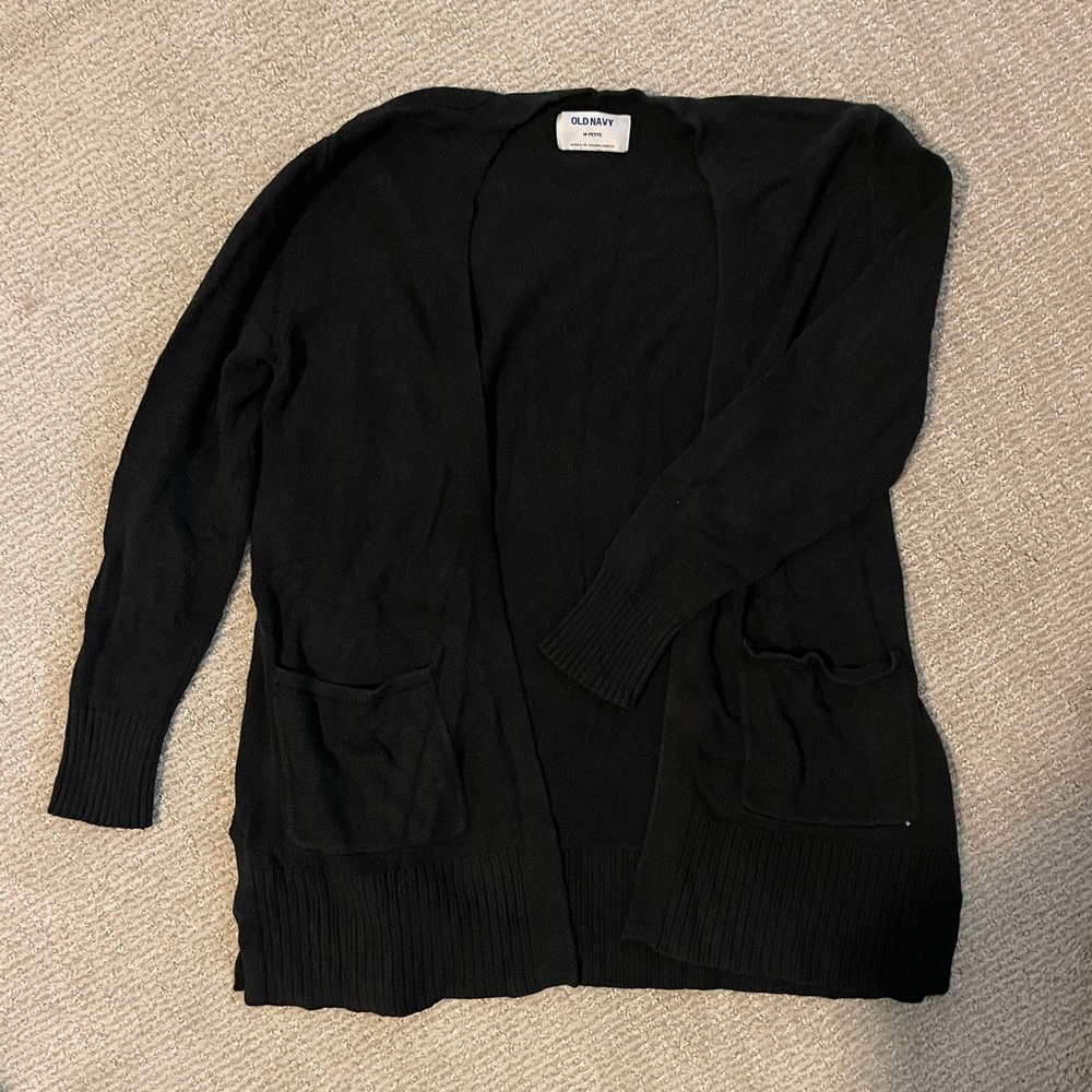 Black cardigan with pockets size Petite M.  #cardigan